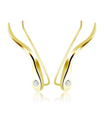 Gold Plated Silver Earring Slender Design EL-105-GP